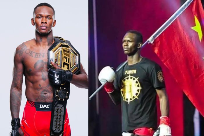 A video of Adesanya waving the Chinese flag has gone viral Image Credit - Instagram/Israel Adesanya