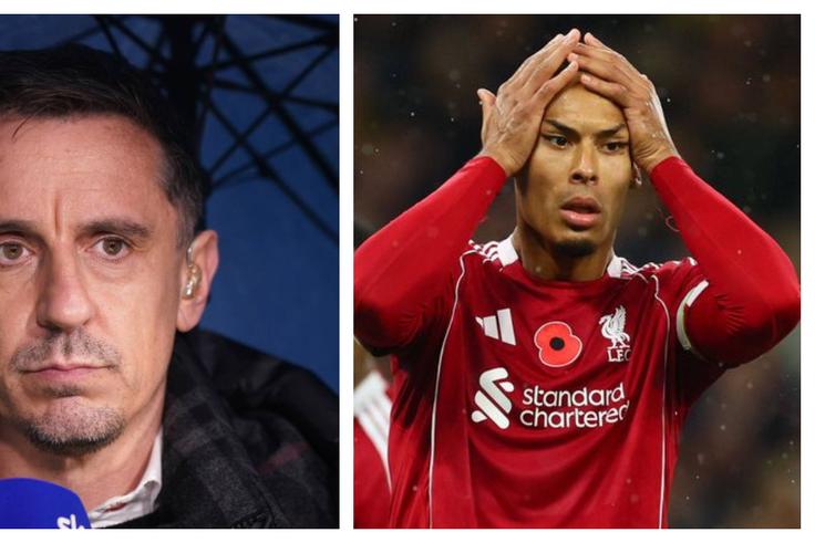 I am worried about him - Gary Neville reacts to shocking Van Dijk performance