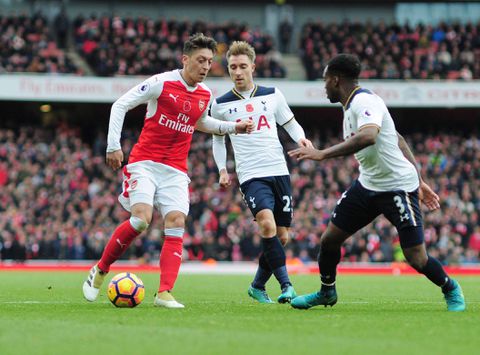 Mesut Ozil playing in a North London derby: Image credit: Imago