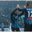 Lookman celebrates a huge win with his Atalanta teammates.