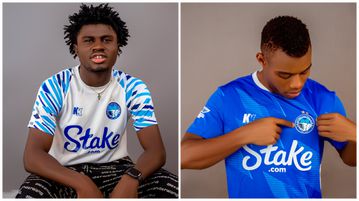 Daniel Daga models Enyimba FC's carefully designed home, away and alternate kits