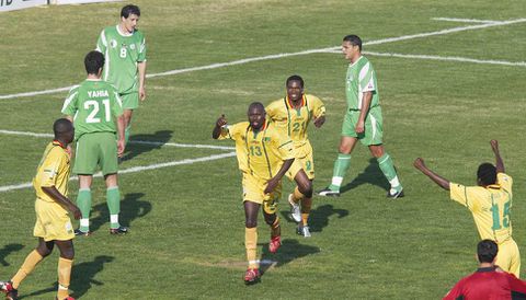 Adam Ndlovu celebrates scoring a goal for Zimbabwe | KickOff