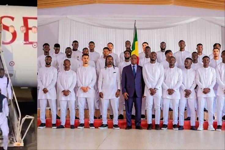 Newly married Sadio Mane leads defending Champion Senegal to AFCON in Côte d'Ivoire wearing all white.