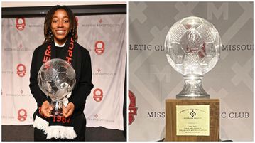 Super Falcons' Onyi Echegini 'honored' to scoop coveted 10-pound MAC Hermann Trophy