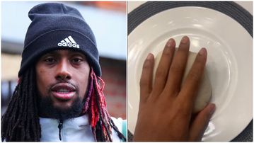 Thank you Jesus: Super Eagles star Iwobi celebrates ruthless win with a plate of fufu & egusi soup