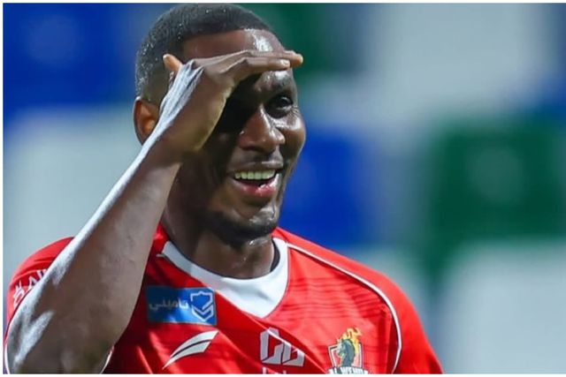 Al Wehda hero Odion Ighalo celebrates his first goal in 2025.