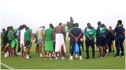 PHOTOS: Ahmed Musa, Chukwueze, Iheanacho sweat it out as Super Eagles step up training for Ivory Coast