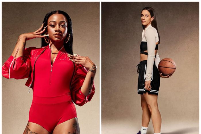 Sha'Carri Richardson steals the spotlight at the Super Bowl alongside WNBA star Caitlin Clark after famous feature with NBA superstar LeBron James.