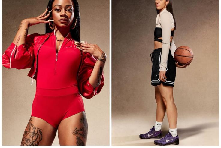 Sha'Carri Richardson steals the spotlight at the Super Bowl alongside WNBA star Caitlin Clark after famous feature with NBA superstar LeBron James.