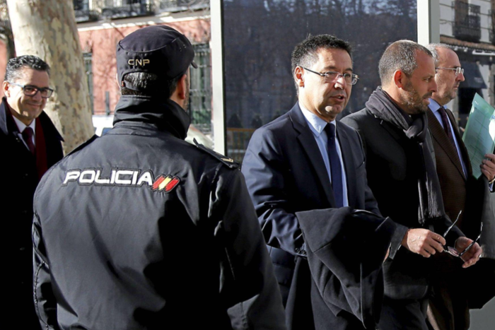 Former Barcelona presidents Jose Maria Bartomeu and Sandro Rosell