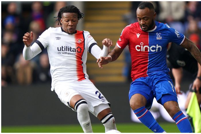 Super Eagles new star Gabriel Osho and Ayew at Selhurst Park.