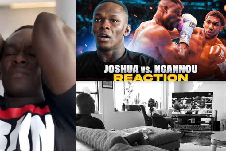 See how Israel Adesanya reacted after Anthony Joshua knocked out Francs Ngannou in Saudi Arabia.
