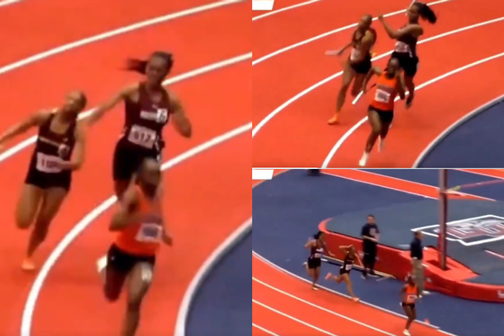 'She needs to be banned' - Shocking moment American kid attacks athlete with baton during relay race causing possible skull fracture