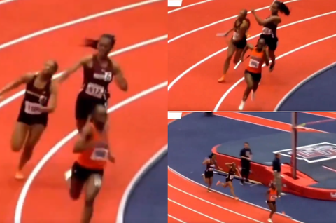 'She needs to be banned' - Shocking moment American kid attacks athlete with baton during relay race causing possible skull fracture