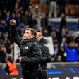 Nicolo Barella, Romelu Lukaku and Lautaro Martinez of FC Internazionale celebrate at the end of the Champions League football match