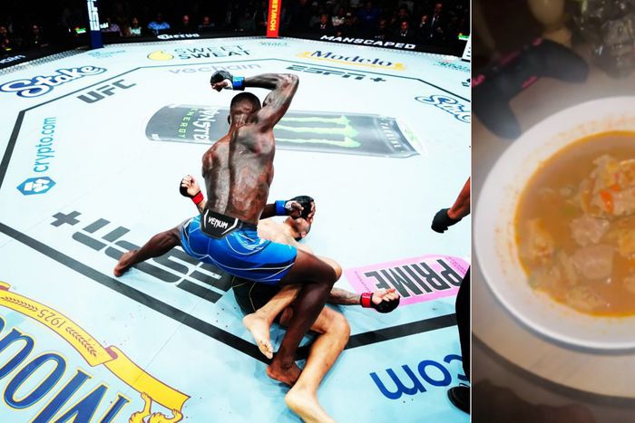 Adesanya not only enjoyed the pepper soup but explained the importance and its nutritional value