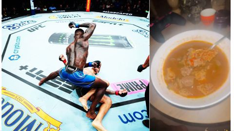 Video shows Israel Adesanya relaxing his muscles with hot goat meat pepper soup