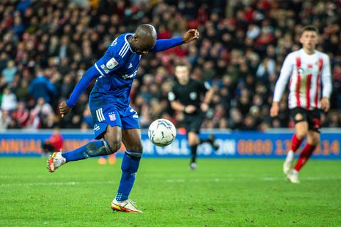 Sone Aluko during a match for Ipswich Town.