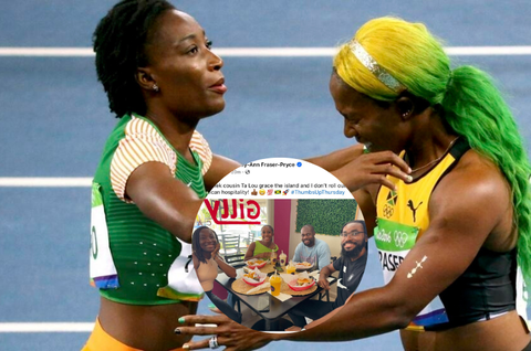 Fraser-Pryce treats 'cousin' Ta Lou-Smith and her husband to Jamaican hospitality