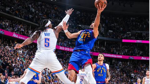 In the NBA Playoffs, the Cavaliers take Game 3 against the Pacers to cut the lead, while the Nuggets outlast the Thunder in overtime to take the series lead.