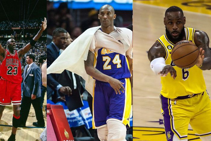 NBA legends Michael Jordan, Kobe Bryant and LeBron James.