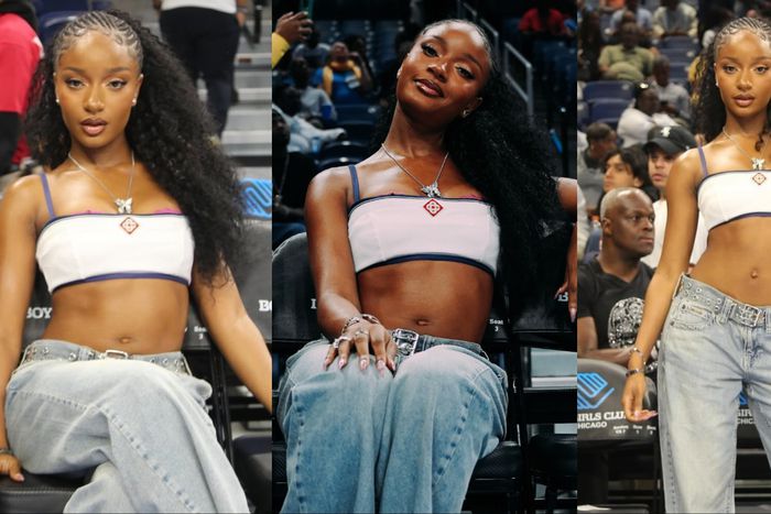 Nigerian star Ayra Starr shows off style at a WNBA game featuring Atlanta Dream and Chicago Sky.