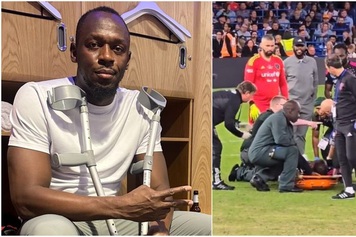 Usain Bolt ruptured his Achilles during the charity match.