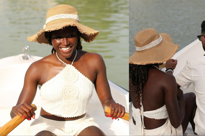 Super Falcons star Rinsola Babajide enjoys summer with a mystery man ahead of WAFCON.