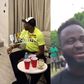 Viral videos of Super Eagles of Nigeria star Victor Osimhen going for Amala to celebrate Salah in Magodo.