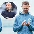 Pep Linders, James French, Pep Guardiola.