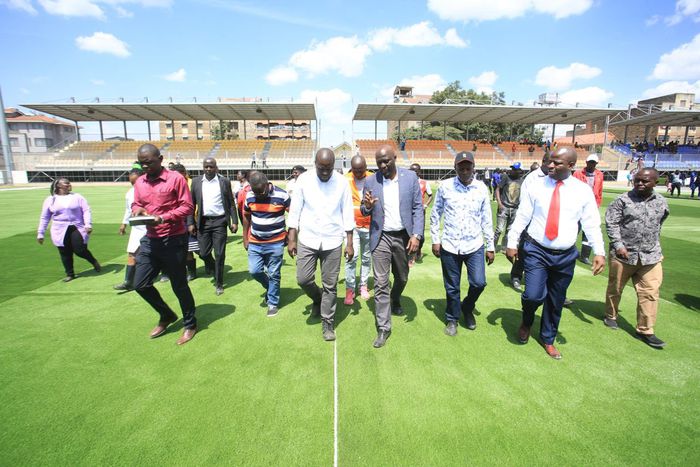 Nairobi Governor Johnson Sakaja at Dandora Stadium.