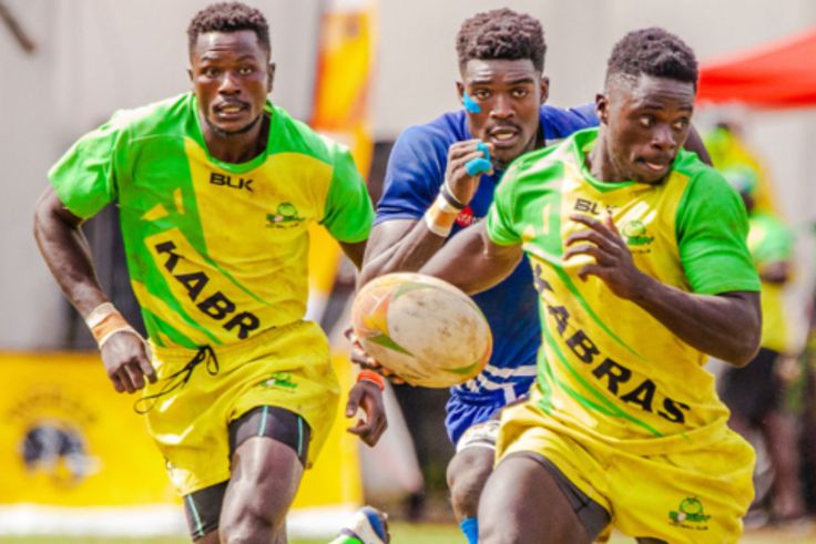 Kabras Sugar players in action during the 2023 Driftwood Sevens.