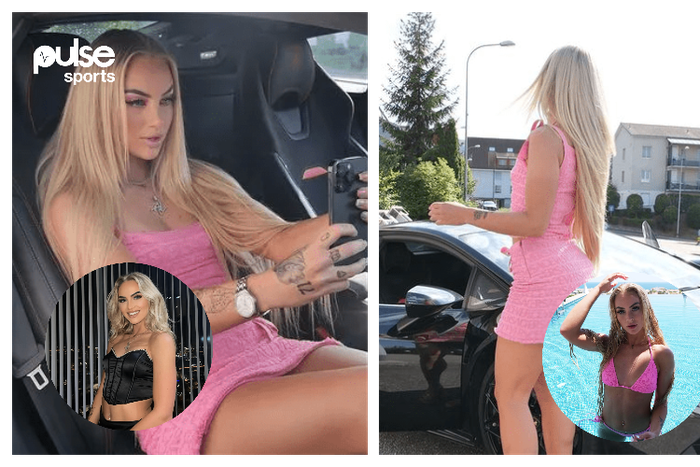 Alisha Lehmann poses in a Barbie look alike