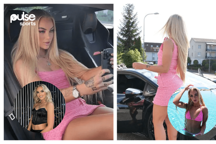 Alisha Lehmann poses in a Barbie look alike