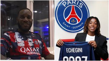 Take care of my sister — Nigerian legend Jay Jay Okocha helps PSG unveil Super Falcons star as new player