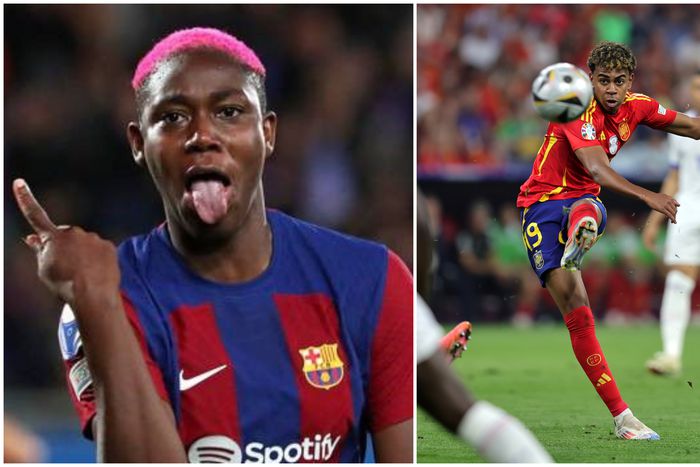 Lamine Yamal wows Asisat Oshoala at Euro 2024.