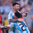 Lionel Messi celebrates his goal 2-0 with Enzo Fernandez of Argentina during the CONMEBOL Copa America 2024 Semi-final match between Argentina and Canada, at MetLife Stadium, on July 09, 2024 || Image credit: Imago