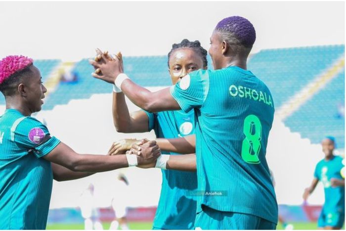 Super Falcons celebrating
