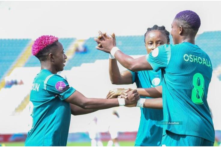 Super Falcons celebrating