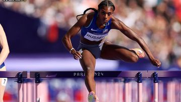 Paris Olympics: American Masai Russel claims 100mH gold after photo finish past her rivals