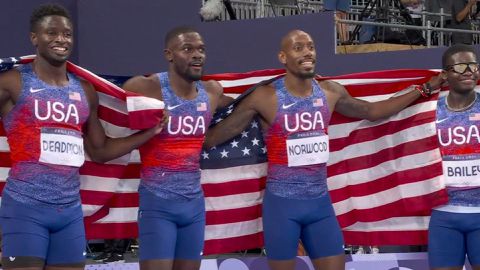 Paris 2024 Olympics: USA secure historic gold medal in men's 4x400m relay final as Botswana claim silver