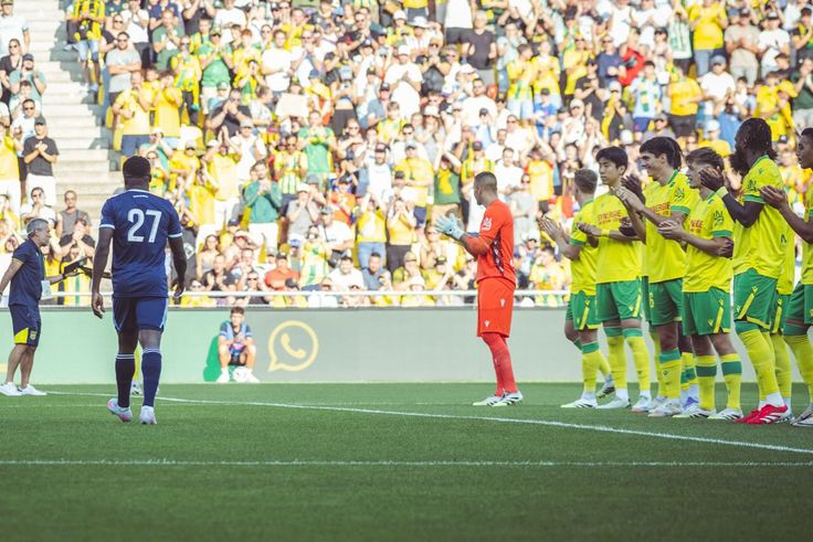 Super Eagles star Moses Simon celebrates winning his return to Nantes with Paris FC in a pre-season friendly.