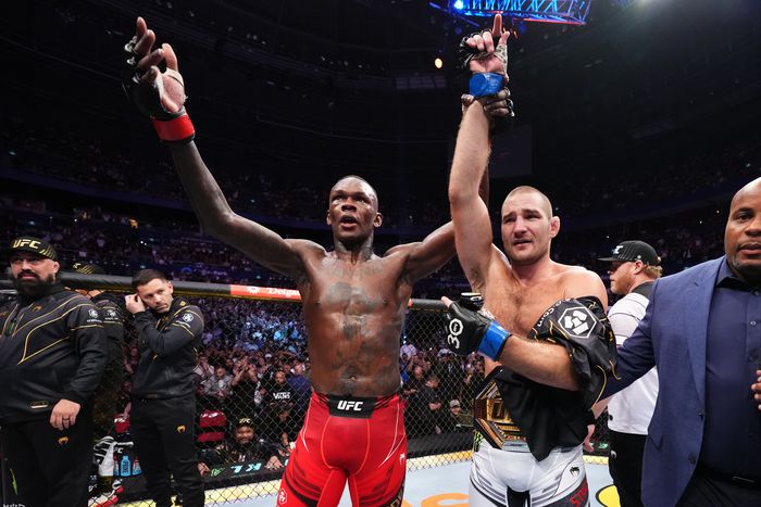 Adesanya received a wake-up call in the opening round even though he was predicted to breeze through Strickland. Image Credit - TNT Sports/X