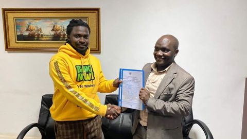 AFC Leopards goalkeeper Levis Opiyo salutes former skipper Eugene Mukangula on his move to Shabana