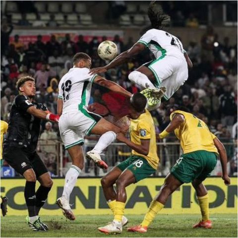 Calvin Bassey scored his first goal for Nigeria vs South Africa.