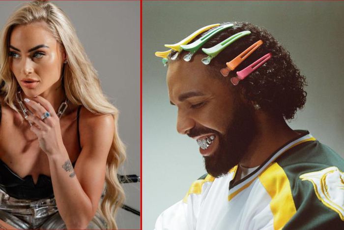 Aston Villa women's star Alisha Lehmann and superstar rapper Drake || Image credit: Getty/Instagram/Pulse Sports collage