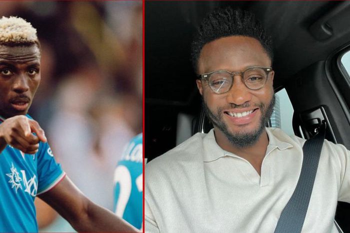 Ex-Super Eagles captain Mikel Obi has asked Napoli's Victor Osimhen to join Chelsea || Image credit: Instagram/Pulse Sports collage