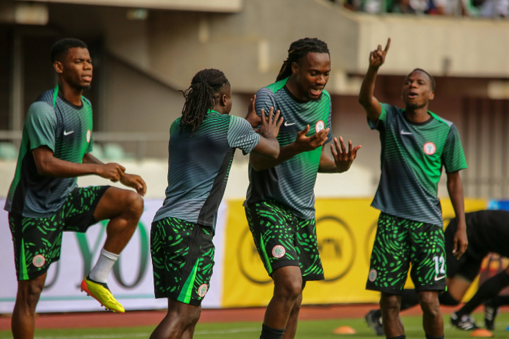 Olisa Ndah, Raphael Onyedika of Nigeria during the 2025 Africa Cup of Nations {AFCON} qualifier match between Nigeria and Benin Republic at Godwill Akpabio Stadium || Image credit: Imago
