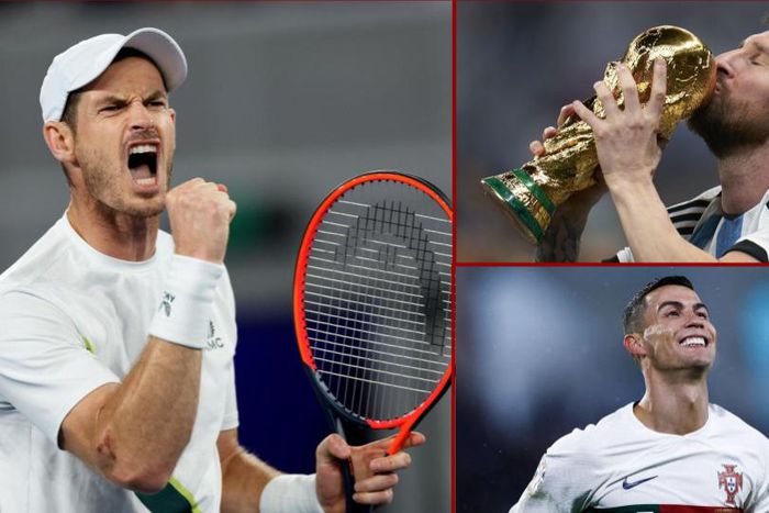 Tennis legend Andy Murray, Cristiano Ronaldo and Lionel Messi || Pulse Sports collage