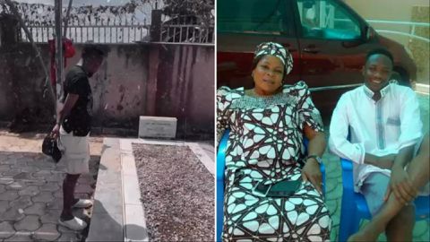 Missing her today - Ahmed Musa visits his mother's burial place